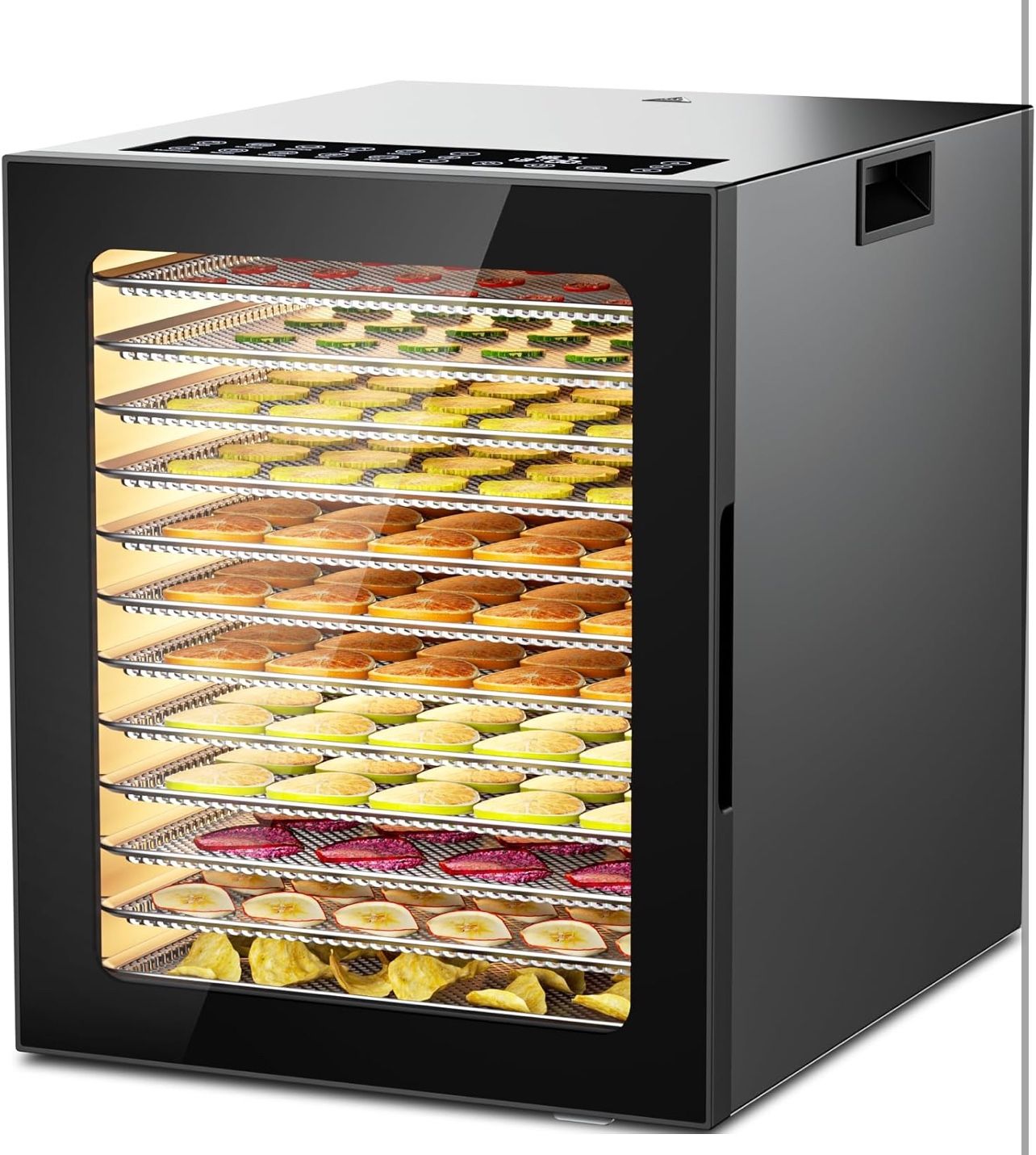 Food Dehydrator Machine, 12-Trays Stainless Steel Digital Food Dryer for Home,10 Presets, 48H Timer and Temperature Control