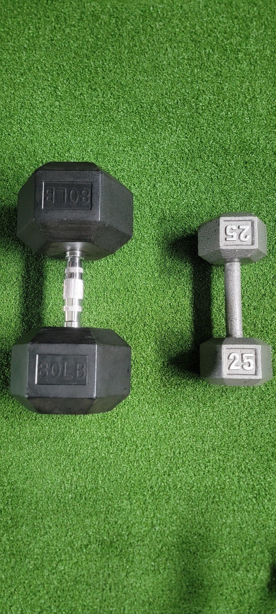 Dumbbells 80lb & 25lb