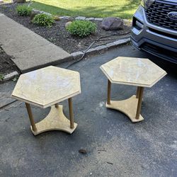 2 Stone End Tables 