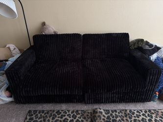 Black Fluffy Couch