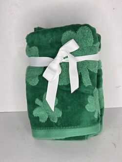 Caro Green Shamrock Thick Cotton Kitchen Bath Hand Towels Set St Patricks Day
