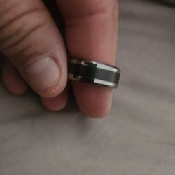 Tungsten Wedding Ring W/ Ceramic Wrap. 