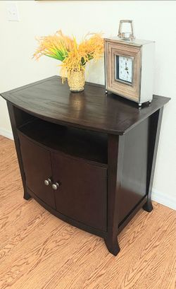 Tall Dark Cherry Mahogany/Espresso Nightstand Media TV Console Entertainment Stand
