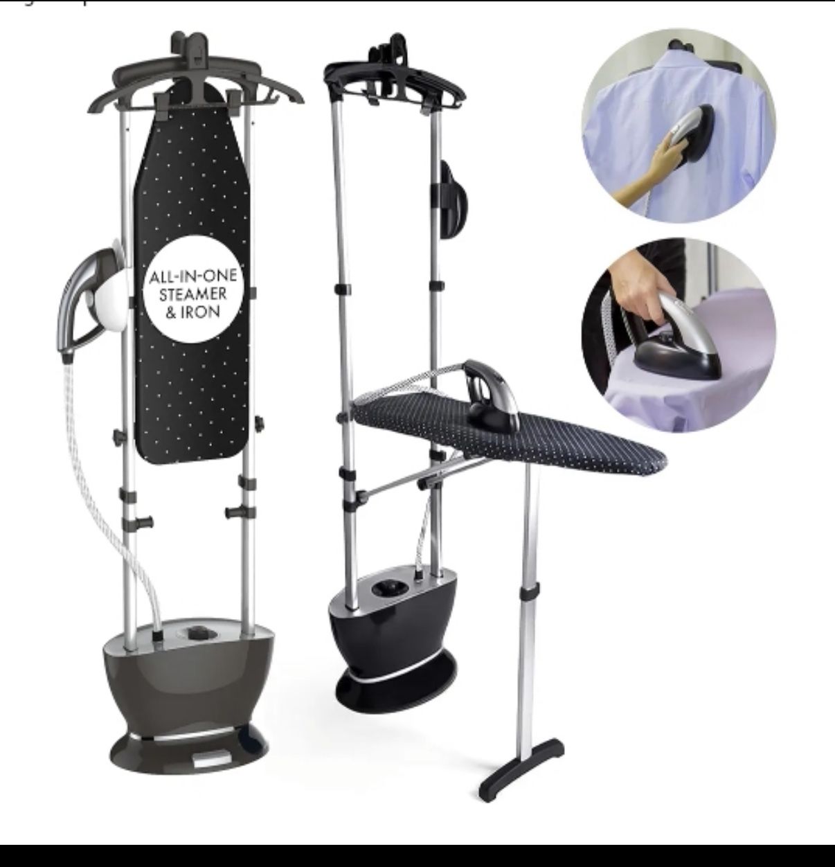 Steam & Go – All-in-One Garment Steamer and Iron, Pressurized Steamer For Clothes with Ironing Board and Clothing Hanger, Steam Iron Fabric Steamer fo
