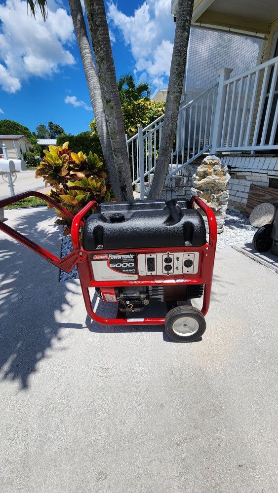 COLEMAN POWERMATE 6250 MAXIMUM WATTS GENERATOR WITH A SUBARU MOTOR RUNS STRONG (THE OWNER IS FIRM ON PRICE)