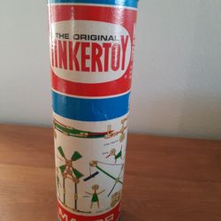 Vintage 1960s Wooden Tinkertoy Canister 