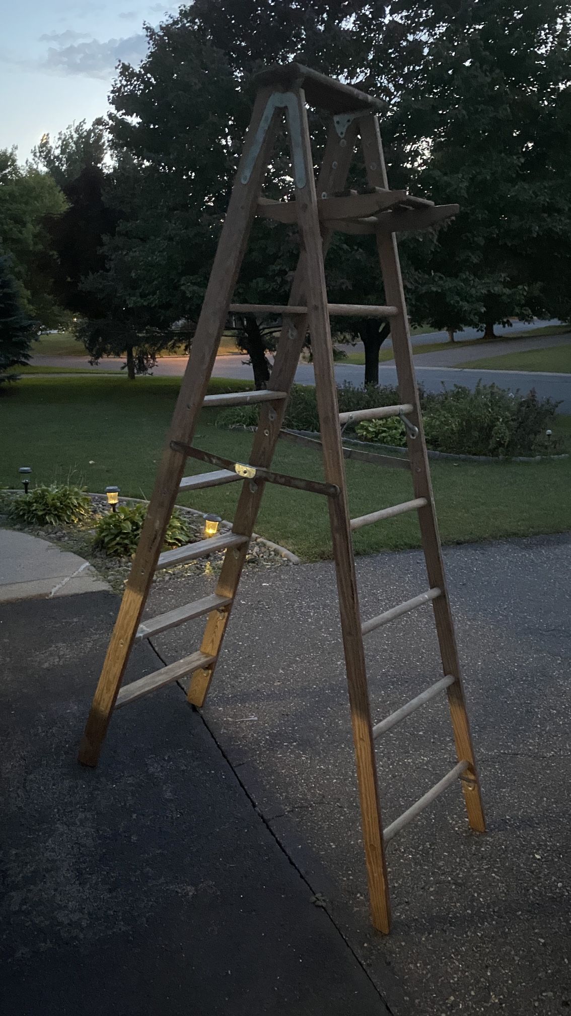 8 Foot Tall Wooden Ladder, Vintage Yet Sturdy