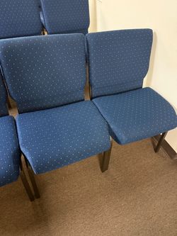 Blue Upholstered Stackable Church Chairs