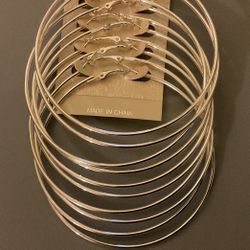 Large Silver Gold Hoop Earrings 5 Pack