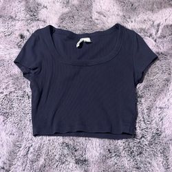 Cropped Navy Baby Tee