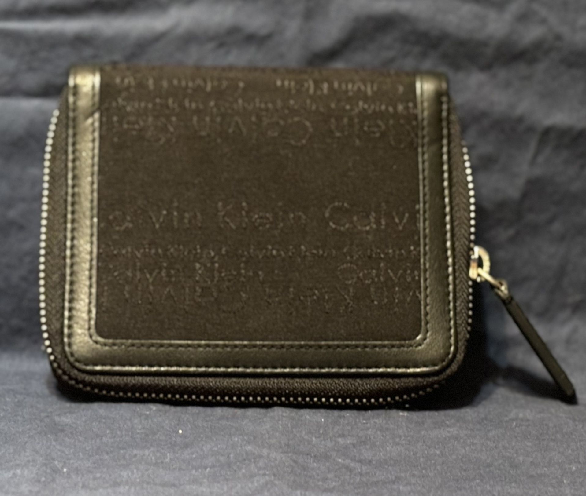 Calvin Klein Logo Canvas and Leather Wallet