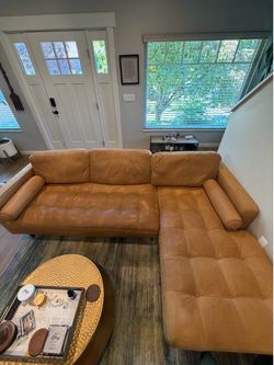 Sofa - Butterscotch Leather W/ Chase