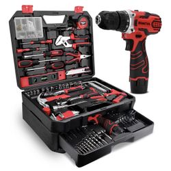KingTool 276-Piece Tool Set Kit - Tool kit with 12V Cordless Power Drill Driver Toolbox Storage Case with Drawer, Drill Set