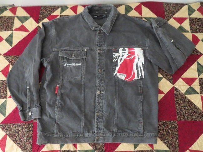 SNOOP DOGG Clothing Co Jacket Denim Jean 2XL Super Rare 90s Hip Hop SDC