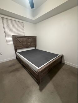 Queen size bed frame with box spring