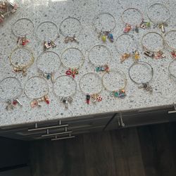 (B) 23 brand New Rhinestone Charm Bracelets