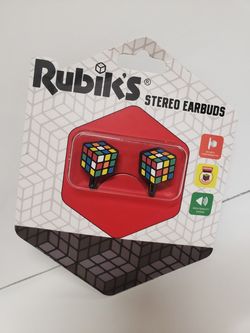 Rubiks cube stereo earbuds