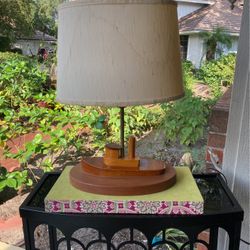 Vintage Wooden Boat Folk  Art Lamp