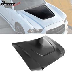 Fits 2011-2014 Dodge Charger Aluminum Black SRT 392 Style Hood Replacement One Scoop
