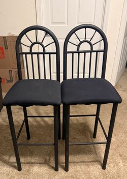 Set of 2 Black Bar Stools