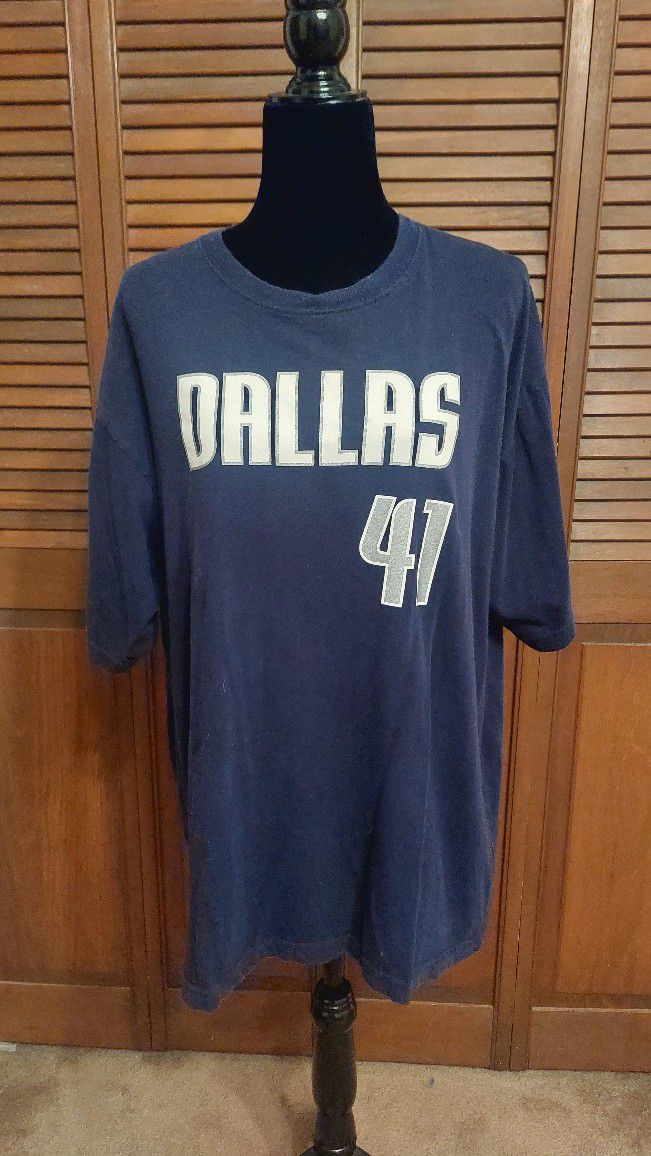 🏀 Dirk Nowitzki  #41 Dallas Mavericks XL X-Large Dark Blue Shirt 🏀 