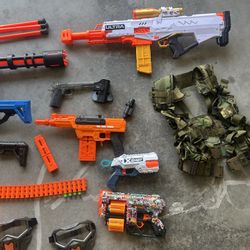 Decent Nerf Gun And Accessories Collection 