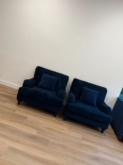 Navy Blue Z Gallerie Accent Chairs