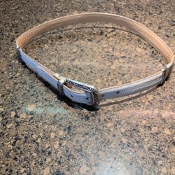 Reversible Brighton Belt White On One Side Tan On The Other Side Size 32 ML