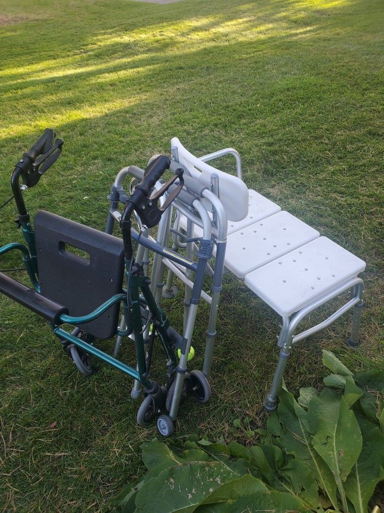 Two Walkers , Shower Chair ,walk behind Chair Walker 