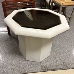 Octagon Side Table with Glass Top