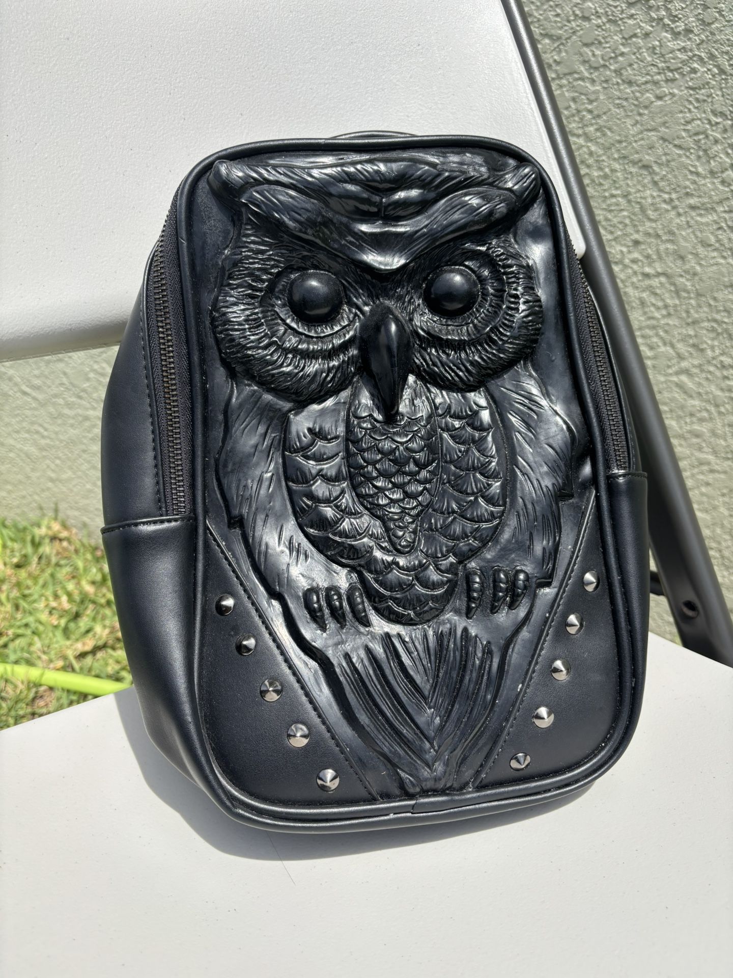 Owl Pleather Backpack