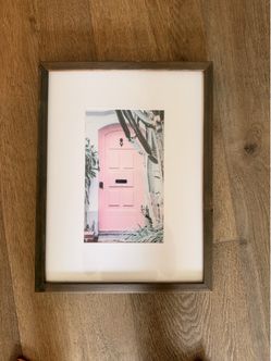 Framed Pink Door Print, 16.5x12 Wood Frame - $15 OBO