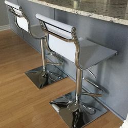 New 2 White Mesh Bar Stools 