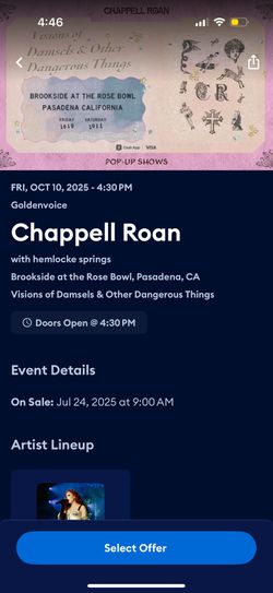 Chappell roan two Tickets For 140