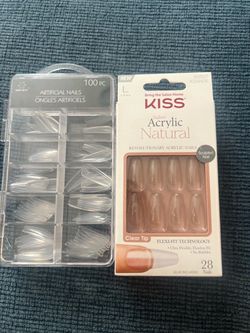 Lot of 2 Packs: KISS Salon Acrylic Natural & 100pc Clear Artificial Nail