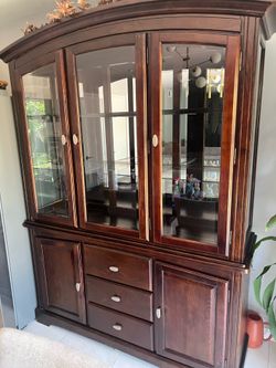 Wood china cabinet