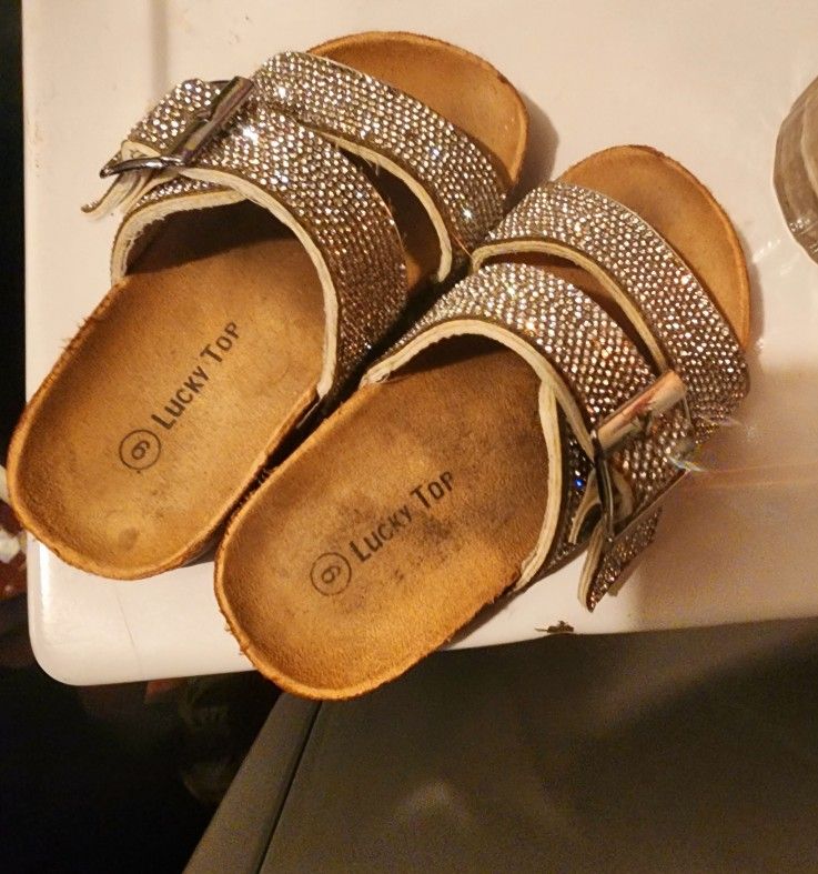 Champagne Rhinestone Slides