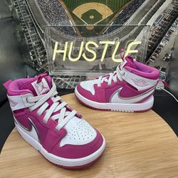 Air Jordan Air Jordan 1 Mid RM EasyOn (PS) 'Fire Pnk' Sz 12C