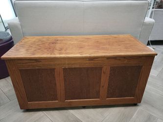 Oak Storage Chest w/ Casters