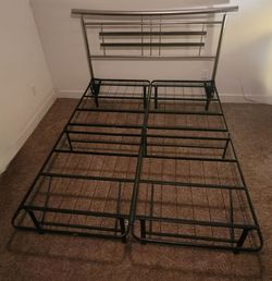 Queen Size Metal Bed Frame with Headboard