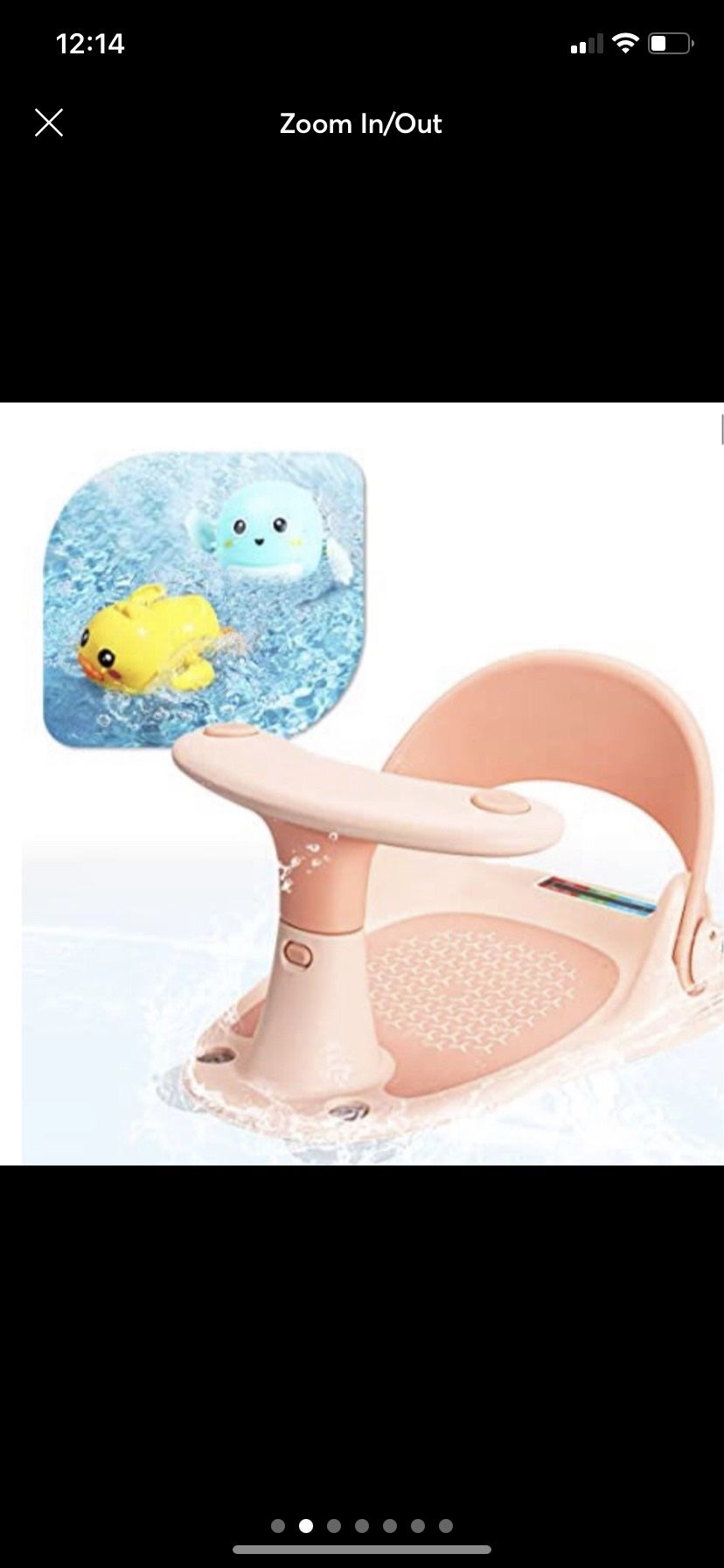 New Baby Bath Seat Temperature Control Strip On Pink  Chair