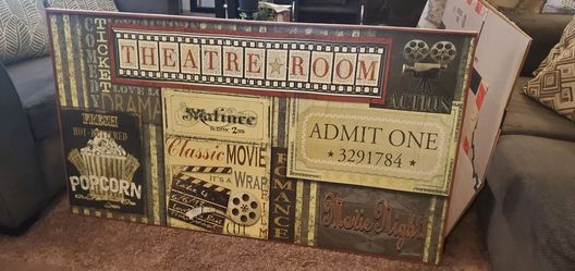 Wall Decor/Theatre Room Vintage Movie Wall Art Canvas