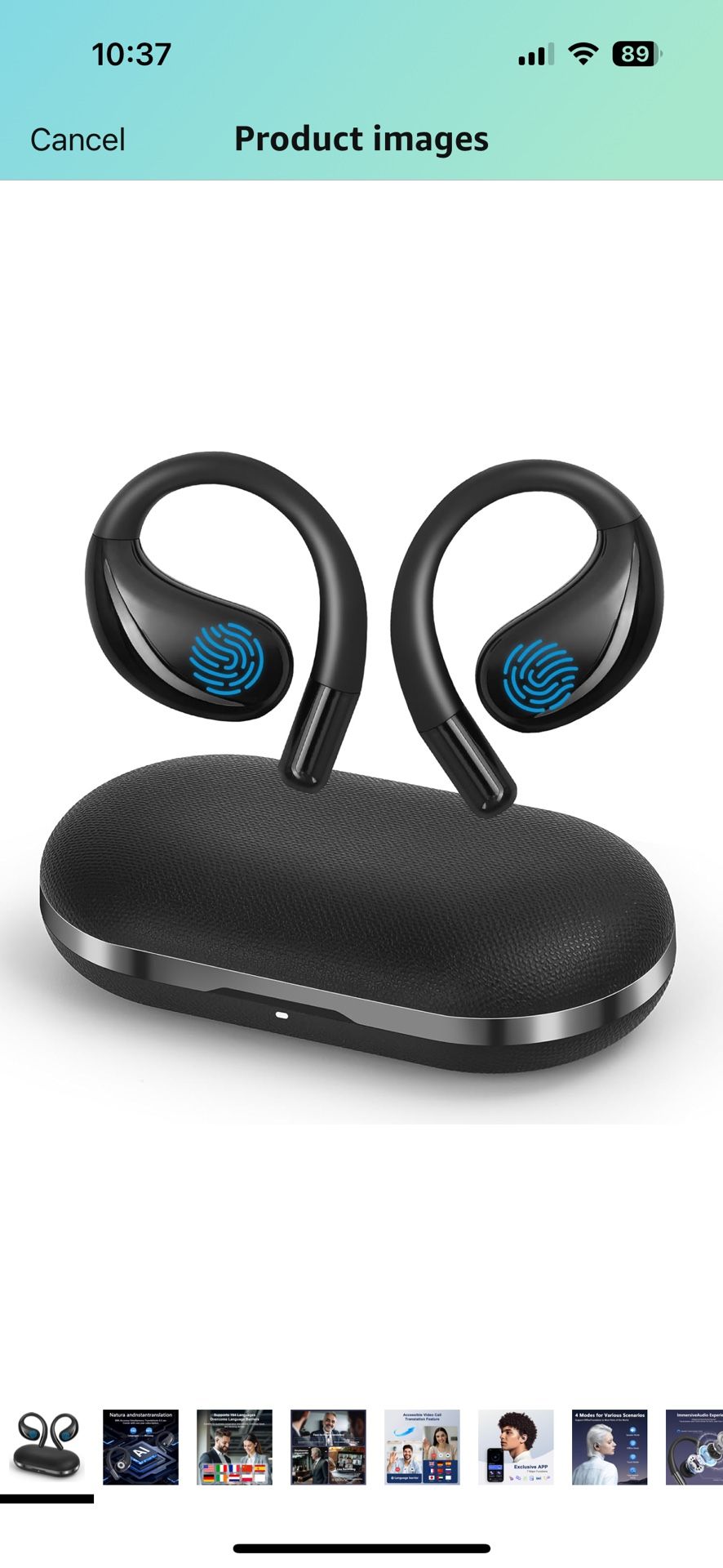 AI Translation Earbuds Real Time, 144 Language Translator Earbuds OWS 3-in-1 Translation Headphones, Translation Device for Travel Business Learning C