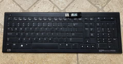 HP Genuine OEM Wireless Elite Slim Black Keyboard RK713A with Dongle