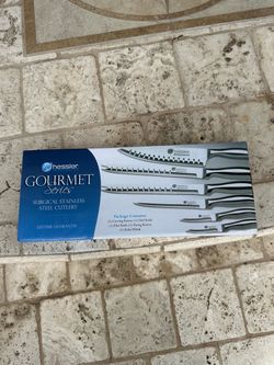 Hessler Worldwide Gourmet Series 7pc Stainless Serrated Knife Set w/Whisk