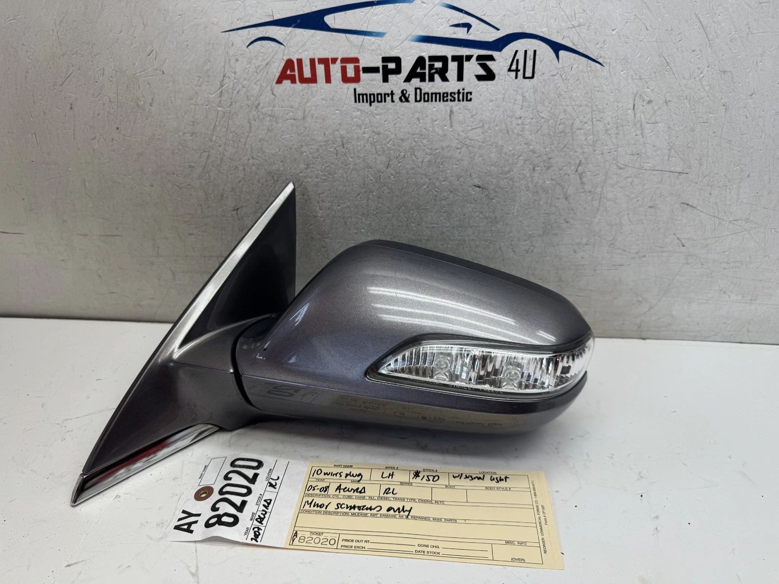 10wiresplug 2005 - 2006 - 2008 ACURA RL LEFT DRIVER SIGNAL LIGHT MIRROR OEM AY82020