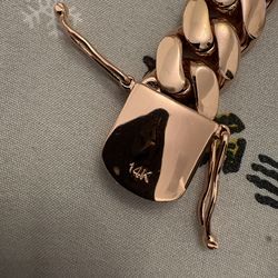 14 karat rose gold Cuban set chain 18 inches bracelet 7.5 inches 15 MM