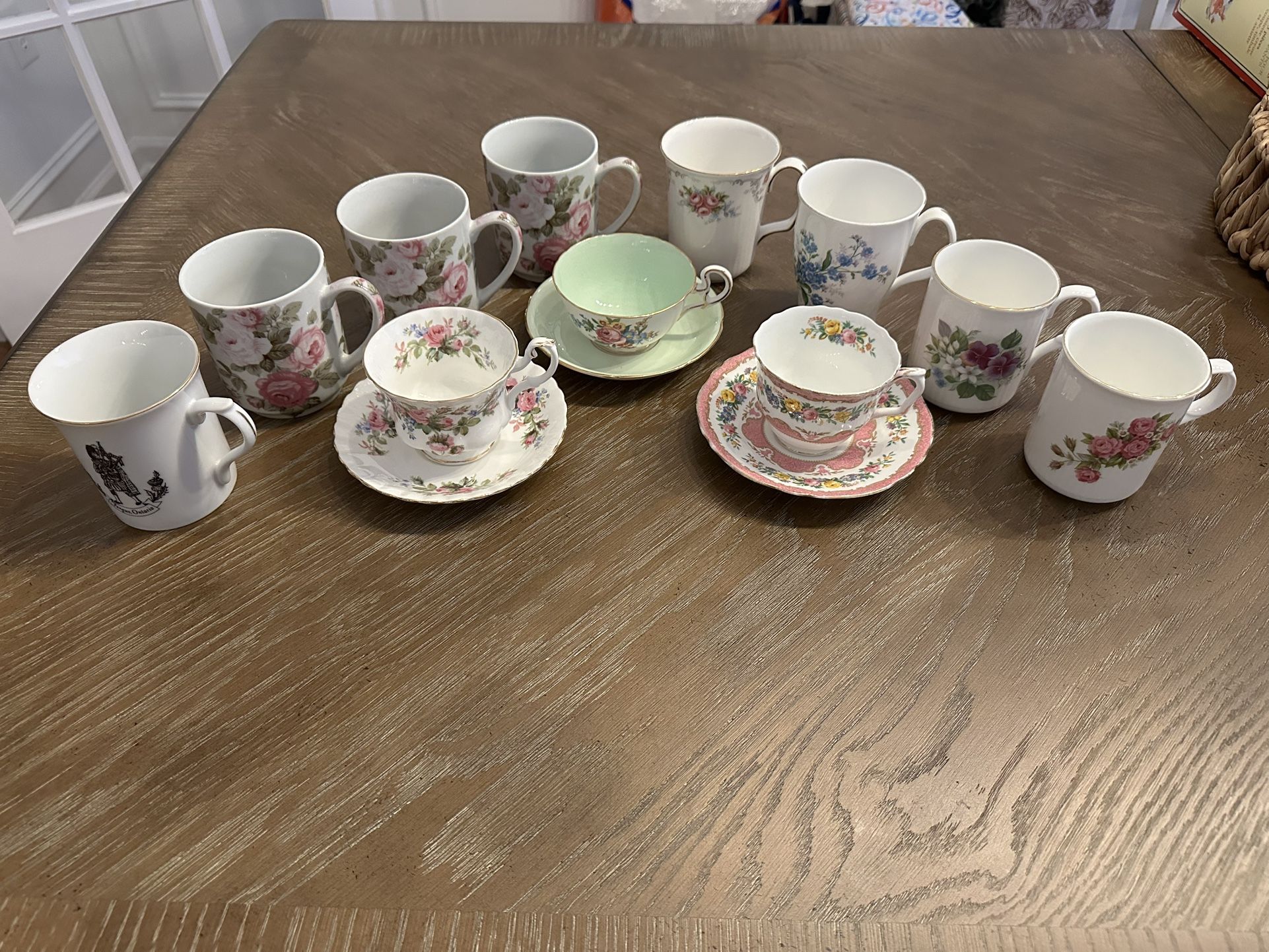 Various Tea Cups, And Saucers