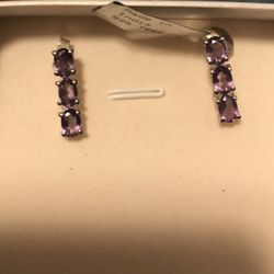 Amethyst And Silver Earrings
