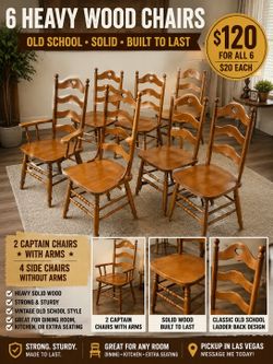 Set a six chair chairs, Vintage old wood